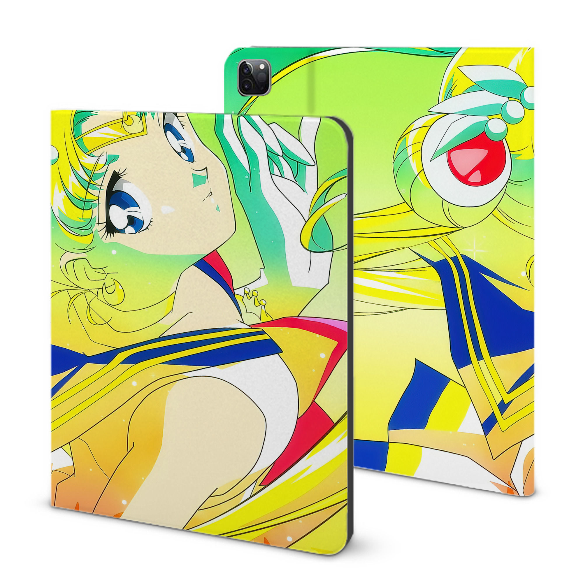 （画像用） 美少女戦士セーラームーン Sailor Moon IPad ケース ブック型 PUレザー TPU 耐衝撃 軽量 薄型 ペン収納なし 全面保護 IPad 各モデル対応